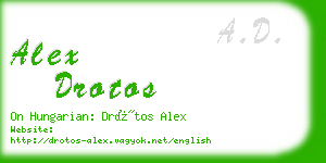 alex drotos business card